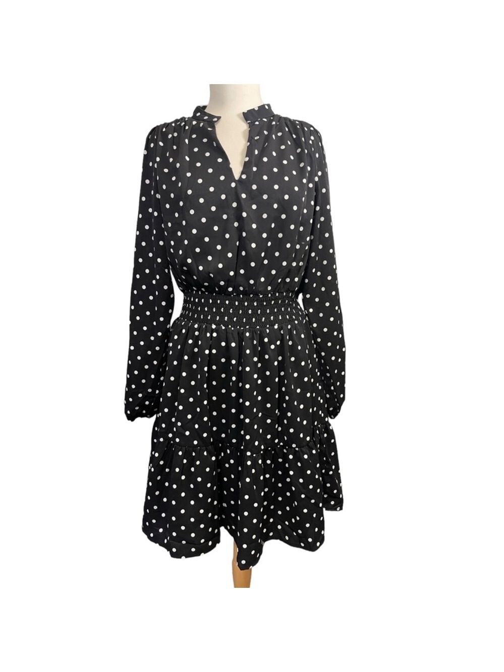 Women's Andree by Unit Dress, Black & White Polka Dot, Size L